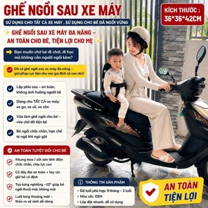 Ghế Ngồi Sau Xe Máy An Toàn Cho Bé – Phù Hợp Xe Tay Ga, Xe Số, Xe Côn - Ghế Đa Năng Phù Hợp Tất Cả Các Loại Xe