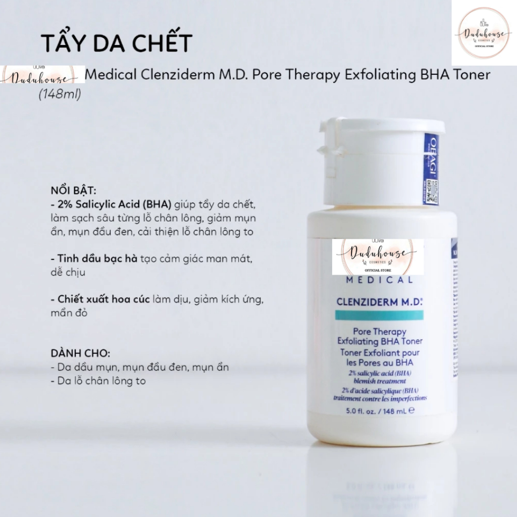 Dung Dịch Tẩy tế bào chết Giảm Mụn Kiềm Dầu Toner BHA 2% sạch sâu Mẫu Thử 50ml Duduhouse | BigBuy360 - bigbuy360.vn