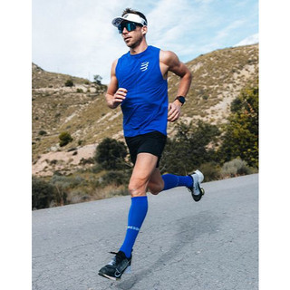 Tất Chạy Bộ Compressport Unisex's Full Socks Run - DAZZ BLUE/SUGAR
