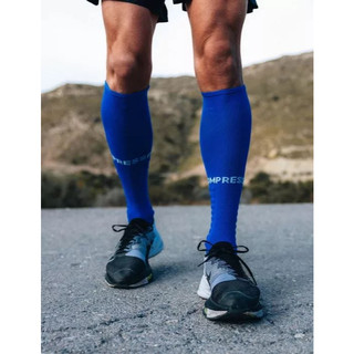 Tất Chạy Bộ Compressport Unisex's Full Socks Run - DAZZ BLUE/SUGAR