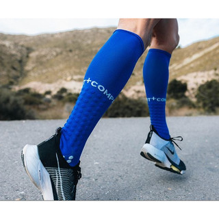 Tất Chạy Bộ Compressport Unisex's Full Socks Run - DAZZ BLUE/SUGAR