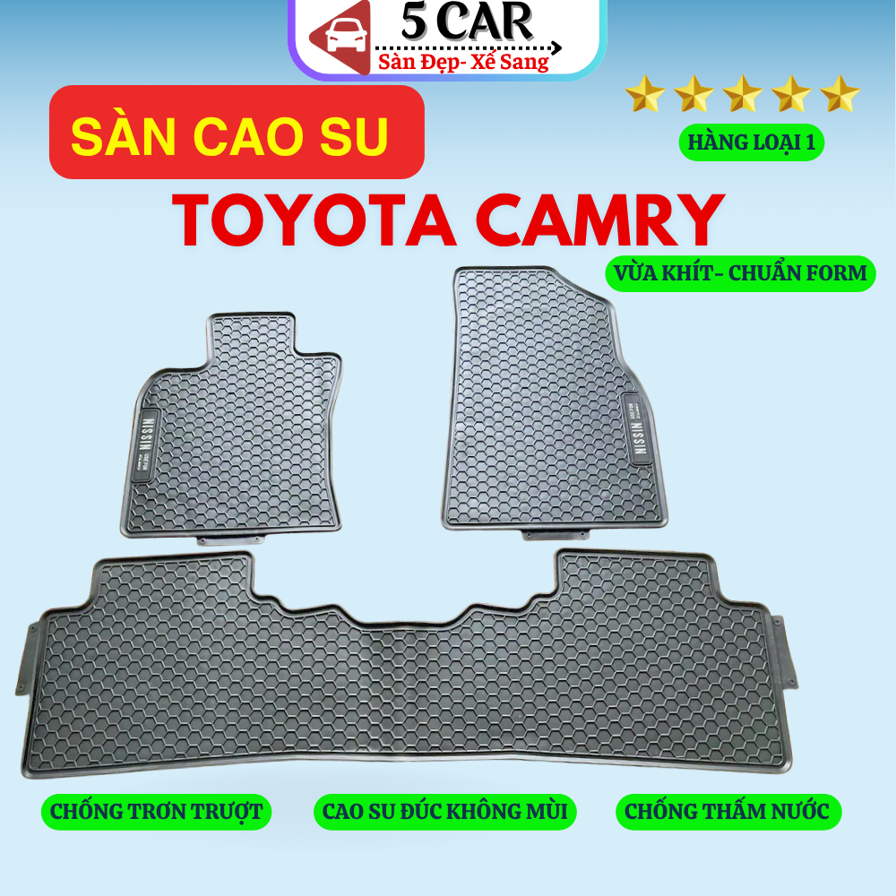 Thảm Lót Sàn Cao Su Xe TOYOTA CAMRY 2019-NAY NISSIN- Cao su đúc Không Mùi , Vừa Khít Form Xe- Chống Nước, Dễ Lắp Đặt