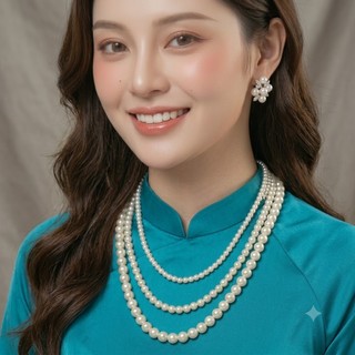 [ DAISYN ] N798  dây chuyền hạt ngọc trai nhân tạo hạt 3 sợi mang áo dài ,  chuỗi hạt ngọc trai nhân tạo sang trọng