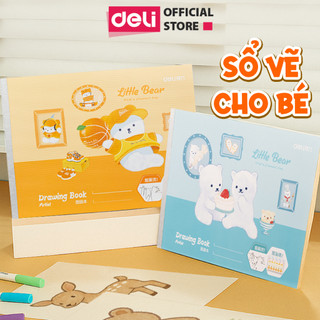 Sổ Vẽ Deli Khổ Lớn A4 - Vở Tập Tô Màu Bìa Kraft 20 Trang Giấy Trắng Cao Cấp Bảo Vệ Mắt