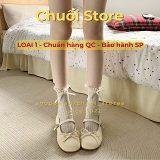 Giày lolita nữ da PU tổng hợp dệt vải đế cao su nữ tính nhẹ nhàng thanh lịch tinh tế