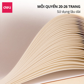 Sổ Vẽ Deli Khổ Lớn A4 - Vở Tập Tô Màu Bìa Kraft 20 Trang Giấy Trắng Cao Cấp Bảo Vệ Mắt