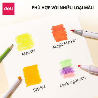 Sổ Vẽ Deli Khổ Lớn A4 - Vở Tập Tô Màu Bìa Kraft 20 Trang Giấy Trắng Cao Cấp Bảo Vệ Mắt