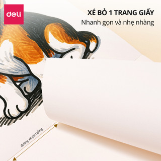 Sổ Vẽ Deli Khổ Lớn A4 - Vở Tập Tô Màu Bìa Kraft 20 Trang Giấy Trắng Cao Cấp Bảo Vệ Mắt