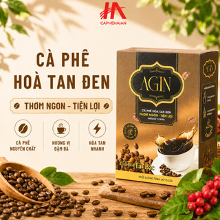 Cà Phê Đen Hòa Tan AGIN Đậm Vị Cà Phê Arabica Tây Bắc Hộp 15 Gói Cà Phê Hải An