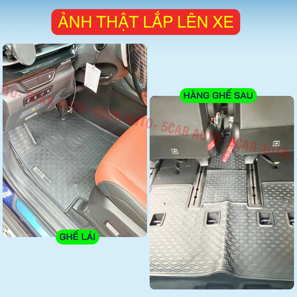 Thảm Lót Sàn Cao Su Kia Carnival 2022 - Nay, Cao su đúc Không Mùi, Vừa Khít Form Xe- Chống Nước, NISSIN Chữ Trắng 3 Hàng