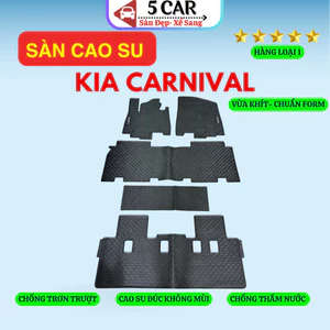 Thảm Lót Sàn Cao Su Kia Carnival 2022 - Nay, Cao su đúc Không Mùi, Vừa Khít Form Xe- Chống Nước, NISSIN Chữ Trắng 3 Hàng