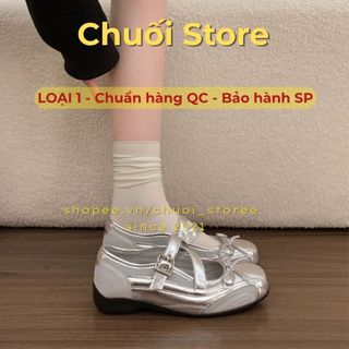 Giày bệt nữ da PU tổng hợp dệt vải đế cao su phối nơ dễ thương ôm chân vừa vặn