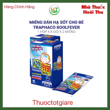 Miếng dán hạ sốt KOOLFEVER dành cho trẻ em, làm lạnh ổn định (Hộp 8 gói)