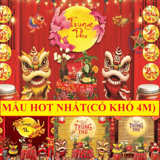Phụ kiện trang trí Trung Thu, Đồ decor Tết Thiếu Nhi mẫu mới 2026,Phông nền chụp ảnh Hội Trăng Rằm 6D sắc nét TT1-BIATON