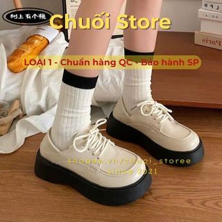 Giày oxford nữ da PU tổng hợp dệt vải đế cao su sang chảnh quý phái êm ái dễ thương