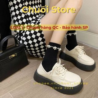 Giày oxford nữ da PU tổng hợp dệt vải đế cao su sang chảnh quý phái êm ái dễ thương