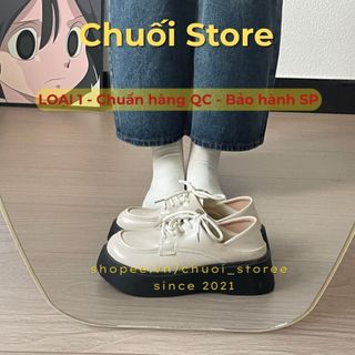 Giày oxford nữ da PU tổng hợp dệt vải đế cao su sang chảnh quý phái êm ái dễ thương