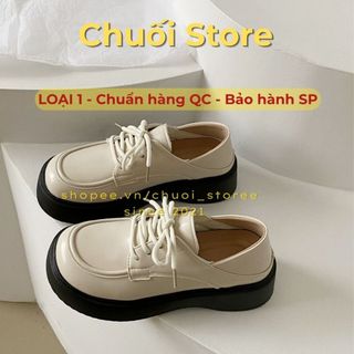 Giày oxford nữ da PU tổng hợp dệt vải đế cao su sang chảnh quý phái êm ái dễ thương