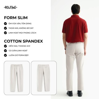 Quần Kaki Dài Nam Cotton Trơn Form Slim - Routine 10S25PCA016