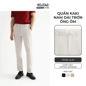 Quần Kaki Dài Nam Cotton Trơn Form Slim - Routine 10S25PCA016