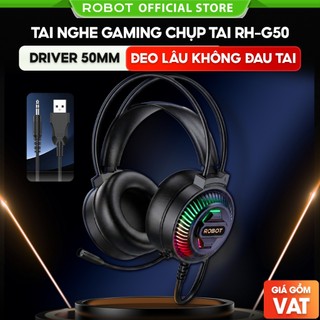 Tai nghe chụp tai gaming có dây RH G50 ROBOT chính hãng không đau tai bảo hành 12 tháng