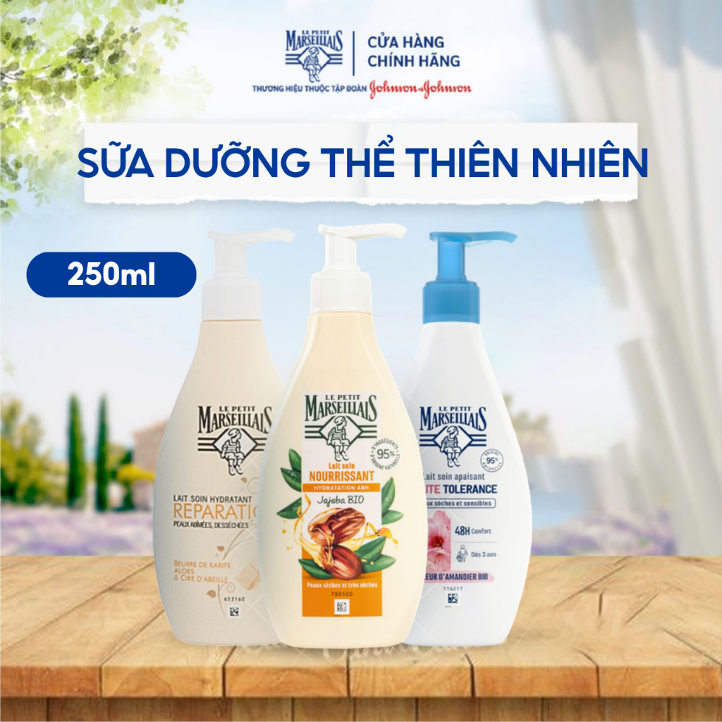 Sữa Dưỡng Thể Body Lotion Thiên Nhiên Le Petit Marseillais Hữu Cơ Nhiều Mùi Hương 250ml