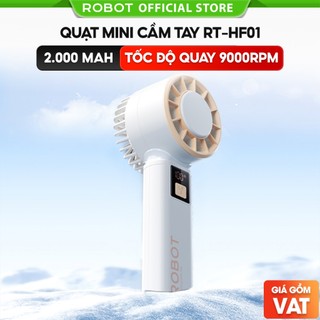 Quạt Mini Cầm Tay Robot RT- HF01 Màu Trắng Tốc Độ Động Cơ Cao  - Bảo hành 1 Năm