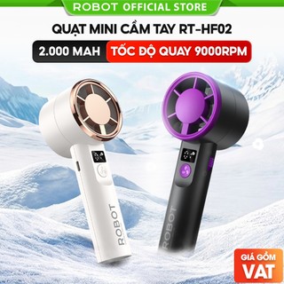 Robot Quạt Mini Cầm Tay HF02 Pin 2000mAh, 3 Tốc Độ Gió, Kích Thước Nhỏ Gọn