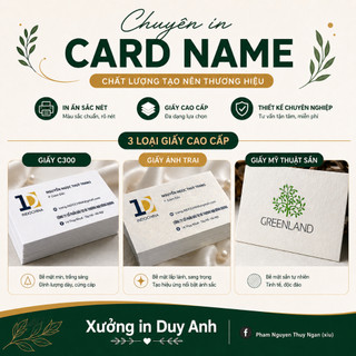 In Danh thiếp, Name card, Card Taxi Xanh SM, Business Card