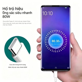 Tương thích với cáp sạc nhanh OPPO SuperVOOC 100W/80W/6A USB sang Type-C, phù hợp với OPPO Find X8/X7/X6 Pro/Reno13 12