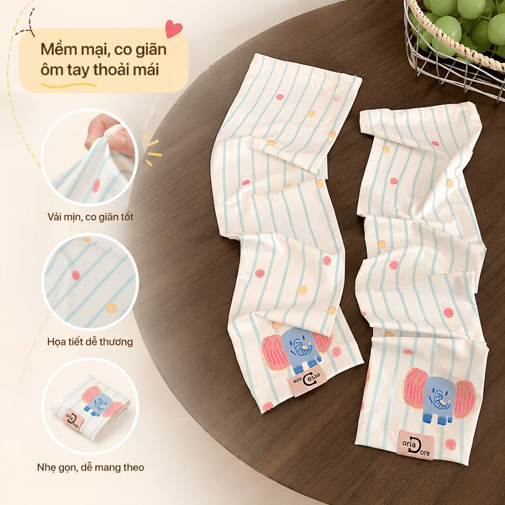 Ống Tay Chống Nắng Nữ Ice Silk Hoạt Hình Kawaii, Găng Tay Tất Tay Chống UV Mát Lạnh Đi Xe Ngoài Trời