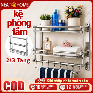 Kệ inox 304 treo tường siêu chắc, thiết kế đa năng, 2 tầng 3 tầng tiện dụng