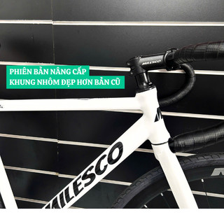Xe Đạp MILESCO XS100 Fixed Gear Khung Nhôm Siêu Nhẹ Lốp CST 700x28C Ghi Đông Cong Chính Hãng