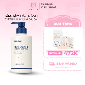 Sữa tắm dưỡng ẩm KUNDAL RICH SOYMILK CREAMY BODY WASH 500ml | DAMDAVN
