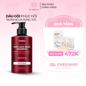 Dầu gội ngăn ngừa rụng tóc KUNDAL HAIR LOSS RELIEF SHAMPOO WHITE MUSK 500ml | DAMDAVN