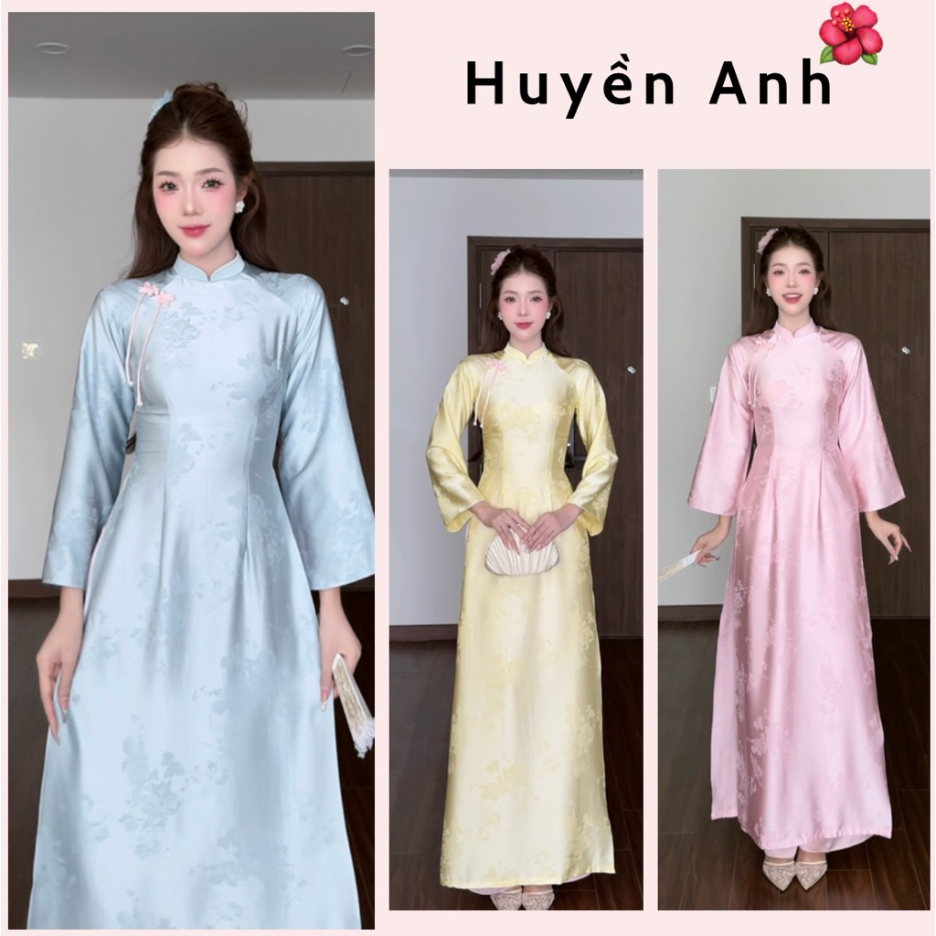 Áo Dài Thiên Điệp, Dáng Truyền Thống, Tay Loe Dài, Phù Hợp Cho Các Nàng Đi Chụp Ảnh,Lễ Hội, Sự Kiện - AD Huyền Anh