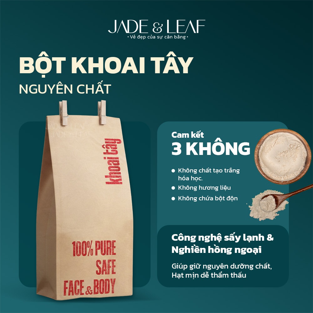 Bột Khoai Tây Nguyên Chất Jade&Leaf, Bột Hữu Cơ Thiên Nhiên Hỗ Trợ Giảm Mụn, Sáng Da Mờ Thâm