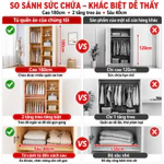 CONOCO Tủ quần áo 2 cánh 80cm ván dày có thanh treo gọn phòng ngủ nhỏ — ảnh 5
