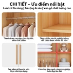 CONOCO Tủ quần áo 2 cánh 80cm ván dày có thanh treo gọn phòng ngủ nhỏ — ảnh 4
