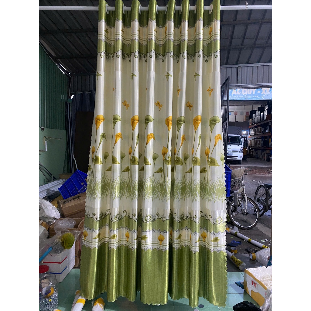 1 TẤM GẤM PHI BÓNG 2 MẶT 2 MÀU XANH LA CHƯA CÓ CÂY TREO - TREO 1 TẤM MUA 1 TẤM _TREO 2 TẤM MUA 2 TẤM RÈM CỬA VIỆT HÀN