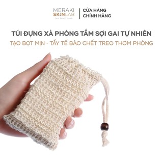 Túi đựng xà phòng tắm sợi gai/lưới lanh tự nhiên | Tạo bọt mịn – Tẩy tế bào chết – Treo thơm phòng