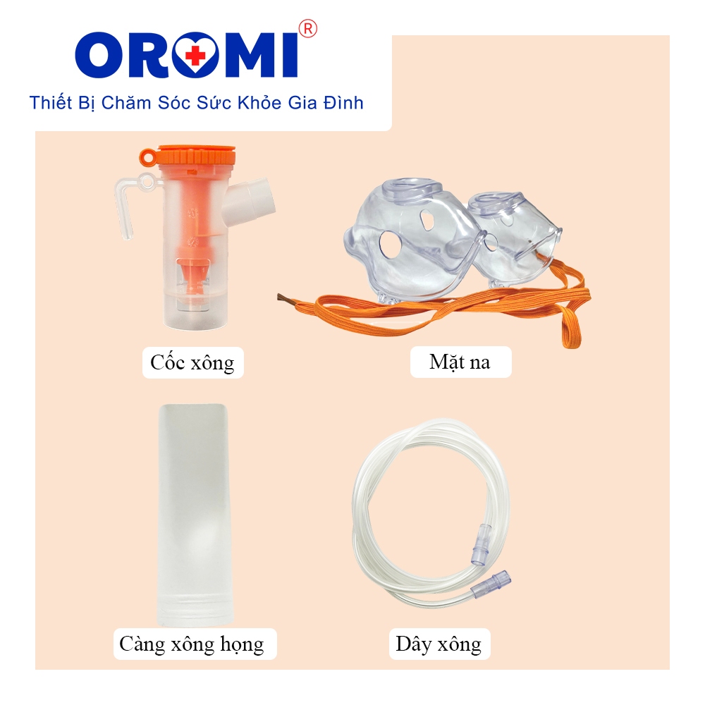 Phụ kiện Bộ xông khí dung, Bộ cốc hút của máy xông khí dung/hút mũi/hút dịch OROMI