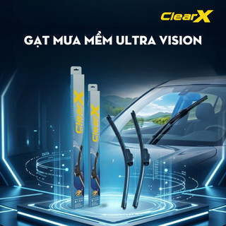 Gạt mưa kính lái Silicon Hàn Quốc ClearX UltraVision - Lưỡi gạt phủ Teflon siêu sạch, bền bỉ | Phụ kiện ô tô ADG