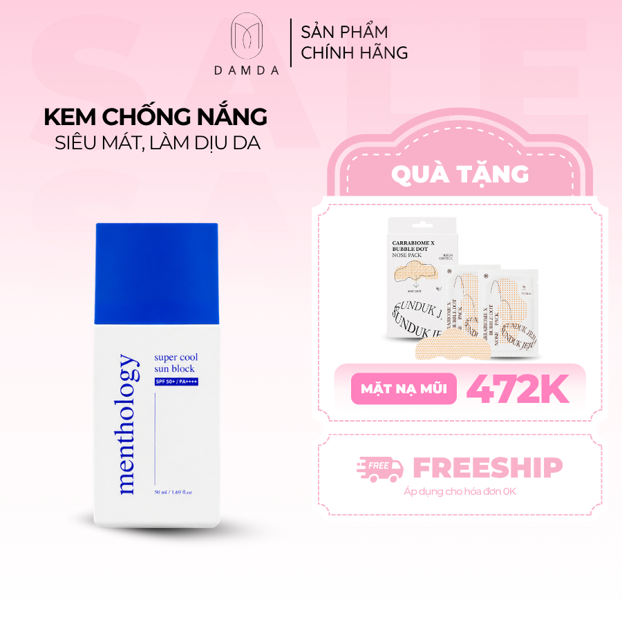 Kem chống nắng siêu mát MENTHOLOGY SUPER COOL SUN BLOCK 50ml | DAMDAVN