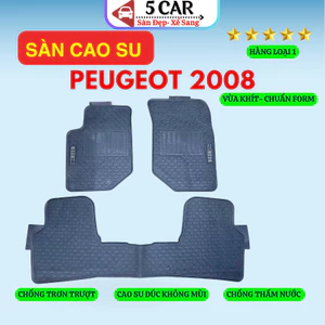 Thảm Lót Sàn Cao Su Xe PEUGEOT 2008 - Cao su đúc Không Mùi , Vừa Khít Form Xe- Chống Nước, Dễ Dàng Lắp Đặt