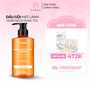 Dầu gội mát lạnh ngăn ngừa rụng tóc KUNDAL HAIR LOSS RELIEF SHAMPOO HERB MINT 500ml | DAMDAVN