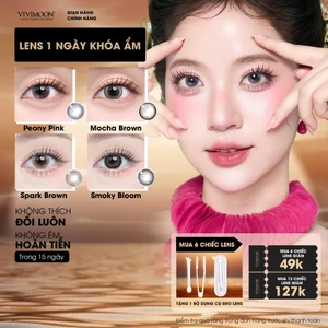 VIVIMOON lens 1 ngày khóa ẩm, kính áp tròng màu giãn to 14.5mm độ cận từ 0 đến 8