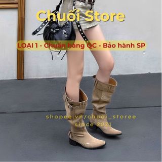 Giày boot nữ da PU tổng hợp dệt vải đế cao su ôm chân vừa vặn nhẹ chân êm chân dễ đi