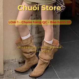 Giày boot nữ da PU tổng hợp dệt vải đế cao su dễ mang thuận tiện nữ tính thanh lịch