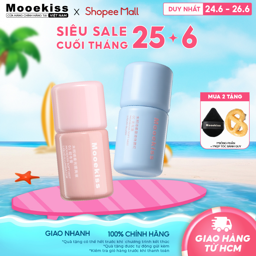 [HOT] Má Hồng Lỏng Mooekiss Soft Mist Liquid Blush Có Đầu Mút Tiện Lợi, Lên Màu Chuẩn Tự Nhiên 6.5g